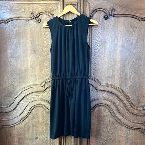 Ann Taylor LOFT black drawstring waist sleeveless dress